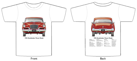 Studebaker Power Hawk 1956 T-shirt Front & Back